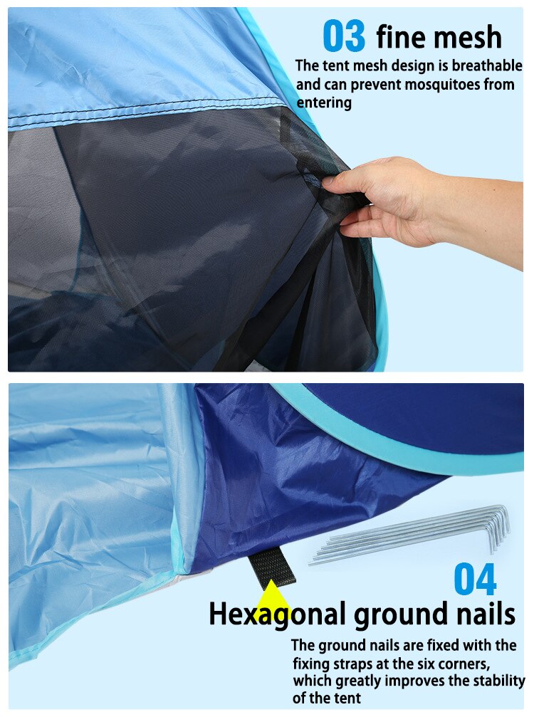 Cheap Goat Tents Beach Camping Tent Outdoor UV Protection Ultralight Portable Sunshade Canopy For Fishing Picnic Hiking Tent Tourist Awning   